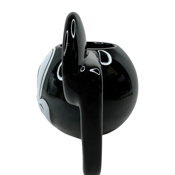 Vintage Disney Mickey Mouse Ceramic Mug W/ Spoon‎ Black & White 3D Ears D Handle - Picture 9 of 16